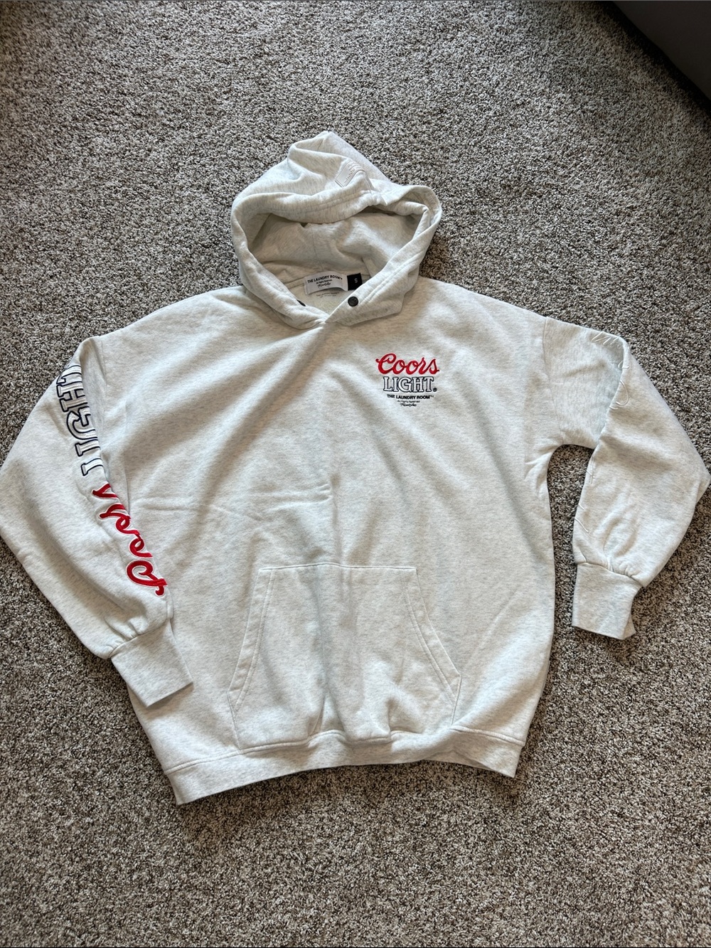 The Laundry Room White Heather Pullover Hoodie with Red Coors Logo